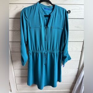 Apt. 9 Blue Long Sleeve Mandarin Collar Dress